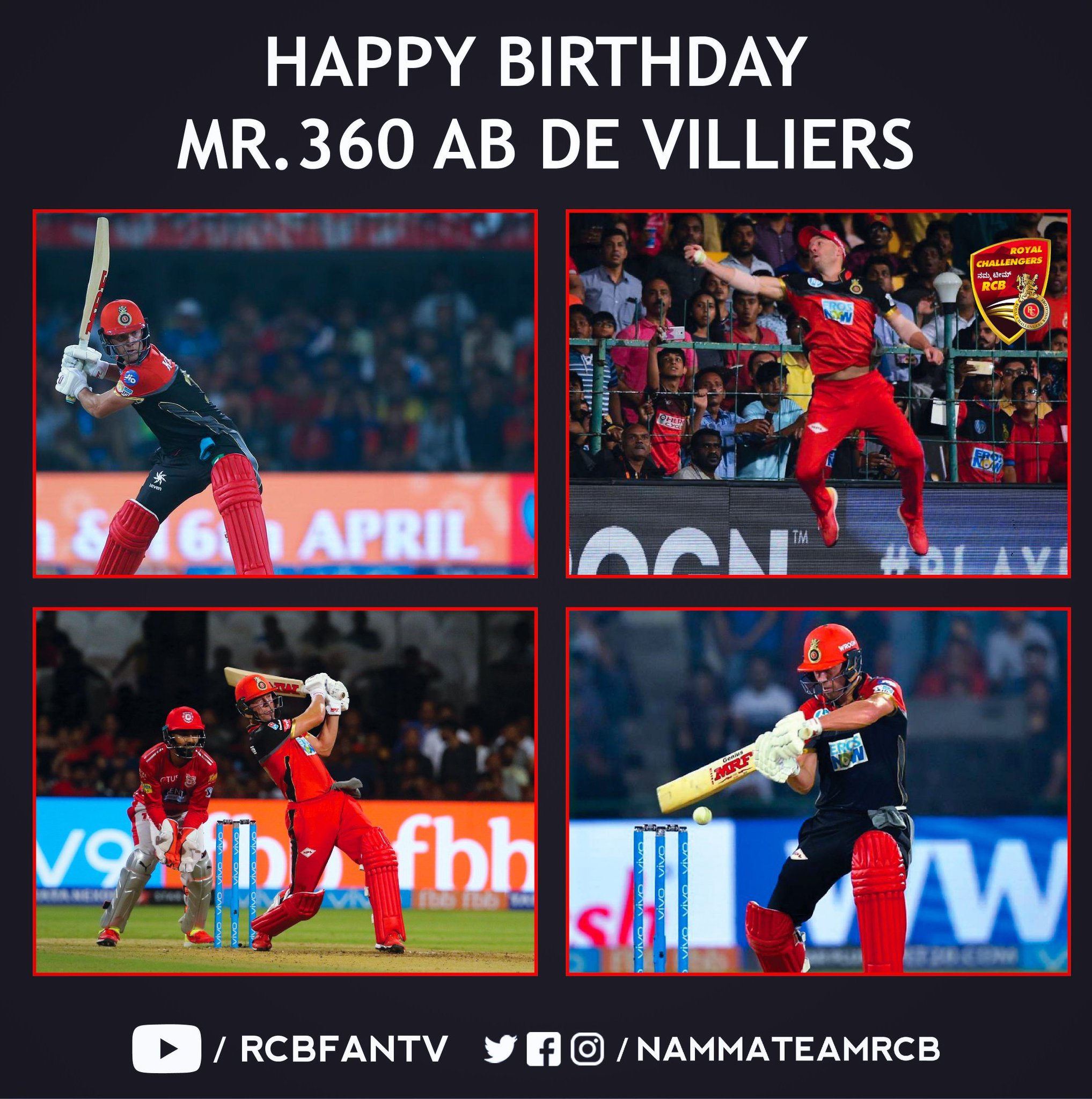 Happy birthday to you AB devilliers 