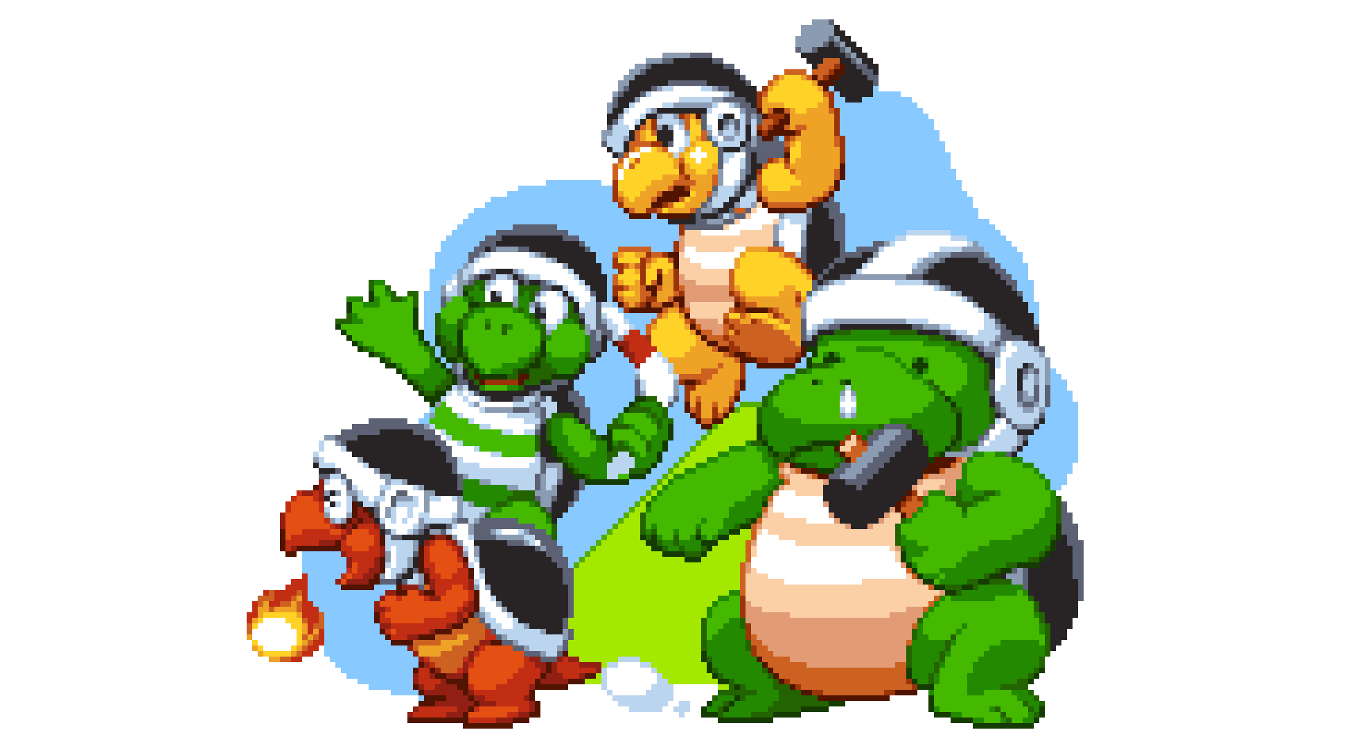 Twitter 上的 フラッグさん ファミコン スーパーマリオブラザーズ3 ハンマーブロスと仲間達 Nes Super Mario Bros 3 Nintendo ドット絵 Pixelart T Co R5idtvke46 Twitter