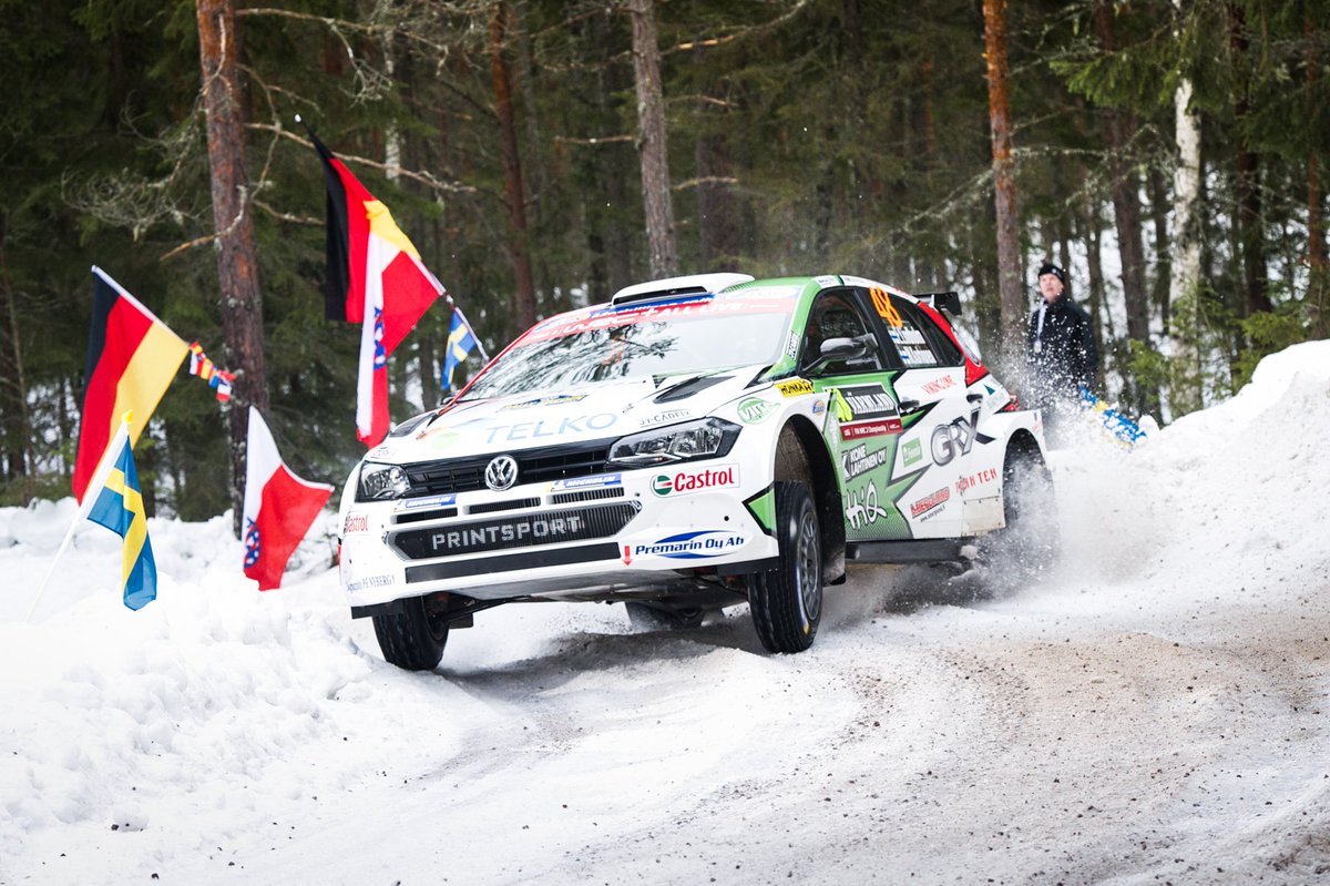 My 1st #RallySweden, 2nd #WRC2 rally and 2nd rally with #VolkswagenPoloGTIR5. Carefully and smart drive gave this great result! This #RallySweden taught a lot about these conditions and we learned more about this car and how to set it. Big thanks to all the partners and fans!! 🙏