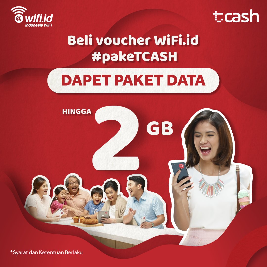 wifi_id's tweet image. Twifi, mau dapet tambahan free paket data sampai 2 GB? Yuk, beli voucher wifi.id #pakeTCASH sekarang! Info lengkapnya di sini bit.ly/2DDwdIk