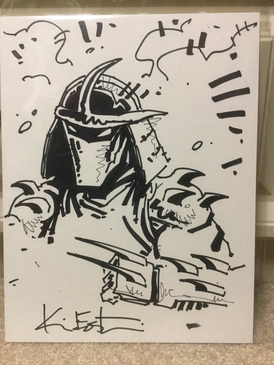 ComicBkLounge's tweet photo. We love our #sketchart. Todays #SlabSunday features an original #Shredder by @EastmanOfficial kevineastman86. Hang out at #TheComicBookLounge Membership is easy &amp; free. #comicbooks #sketch #CGC #SignatureSeries #cosplay #dccomics #batman  #tmnt https://t.co/y2Oj21fddi https://t.co/zuSUSmhB3K
