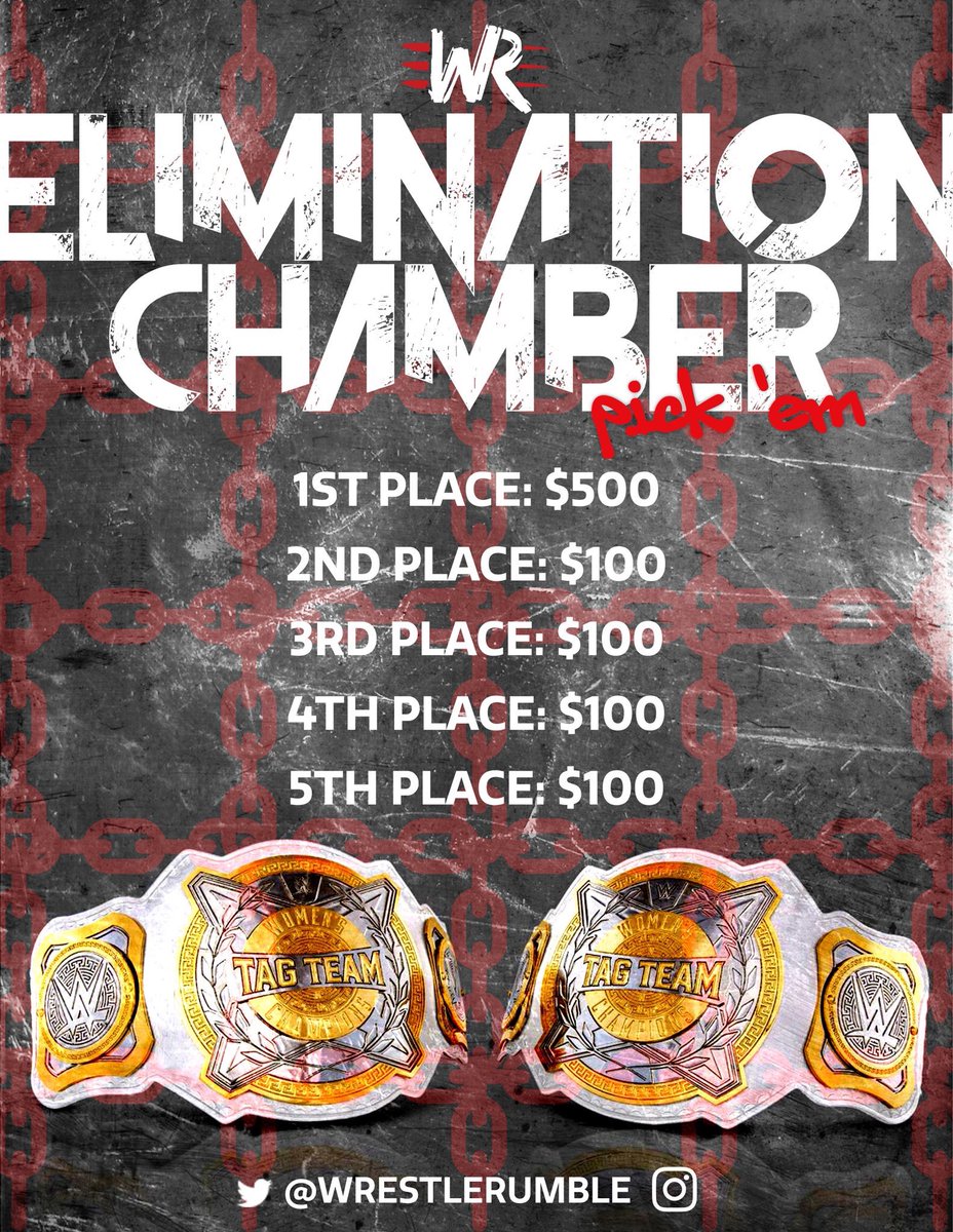 #WWEChamber day is here! Play @WrestleRumble #EliminationChamber pick’em at http://WRESTLERUMBLE.com #wwe