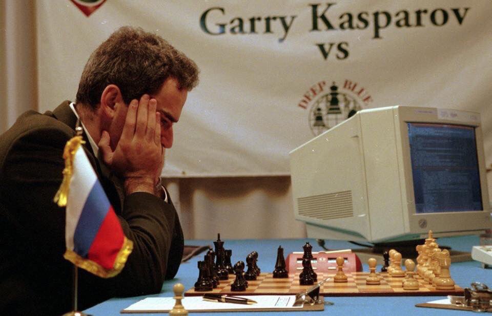 ROpatich's tweet image. #TODAYINHISTORY 2-16-19 #ChesschampionGarryKasparov beat the #IBMcomputer, #DeepBlue, winning the six-game match. 1996 #ChessGame #Chess #boardgame #game #history