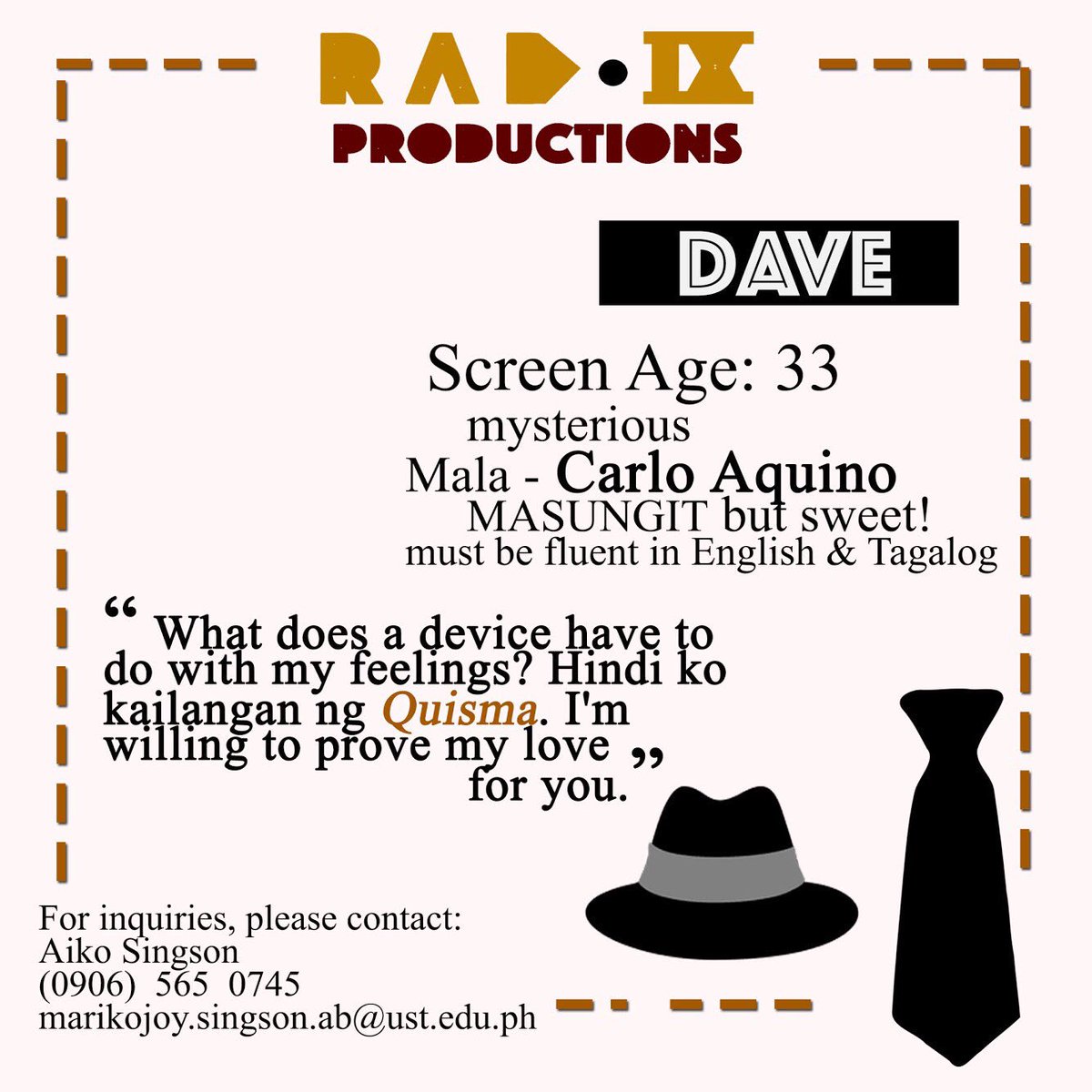 ana_dul_cet's tweet photo. #CastingCall

We're looking for male and female actors to be part of our student short film. Tf, food, and transpo will be provided. 

For more info pls check out RAD IX FB &amp; twitter page 😊

#CastingCallPH #AuditionPH #ShortFilmPh #ShortFilm #GoUSTe #ASAPNatinTo #UAAPSeason81 https://t.co/pFTE8UEFEW