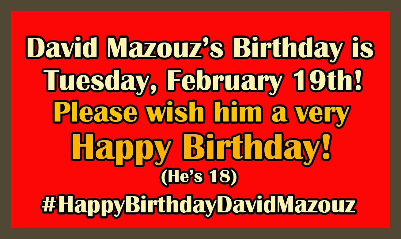 Be sure to wish David Mazouz a Happy Birthday on this Tuesday! He\s going to be 18. 