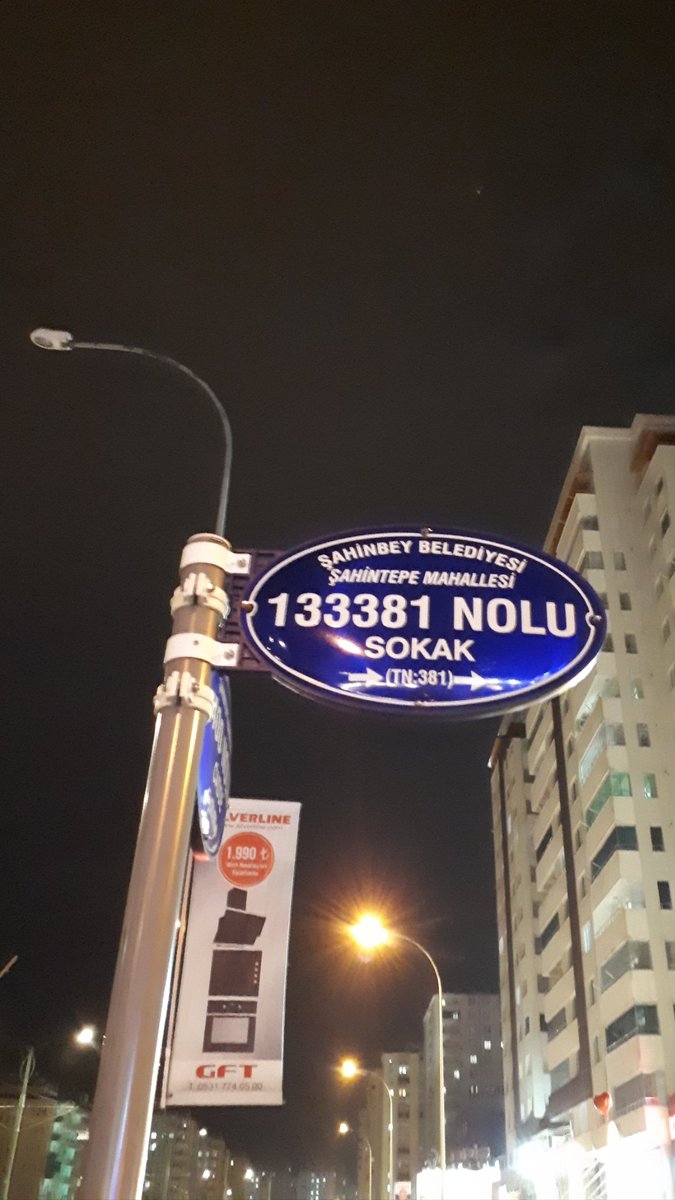 hsnSasn's tweet photo. 133 bin 381 no'lu sokak😊😊
#Gaziantep
#streetnumber #believeitornot https://t.co/ivo1PLXmir