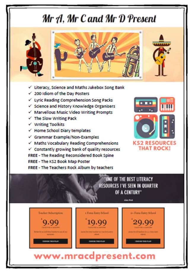 🥳200 RESOURCES!🥳 As a celebration that our subscription site now has 200 resources (and we all made it safely to half-term) we’re giving away 2 FREE Teacher Subscriptions. Retweet for a chance to win! Winners announced Monday 18th Feb at 9pm. 😎🎸