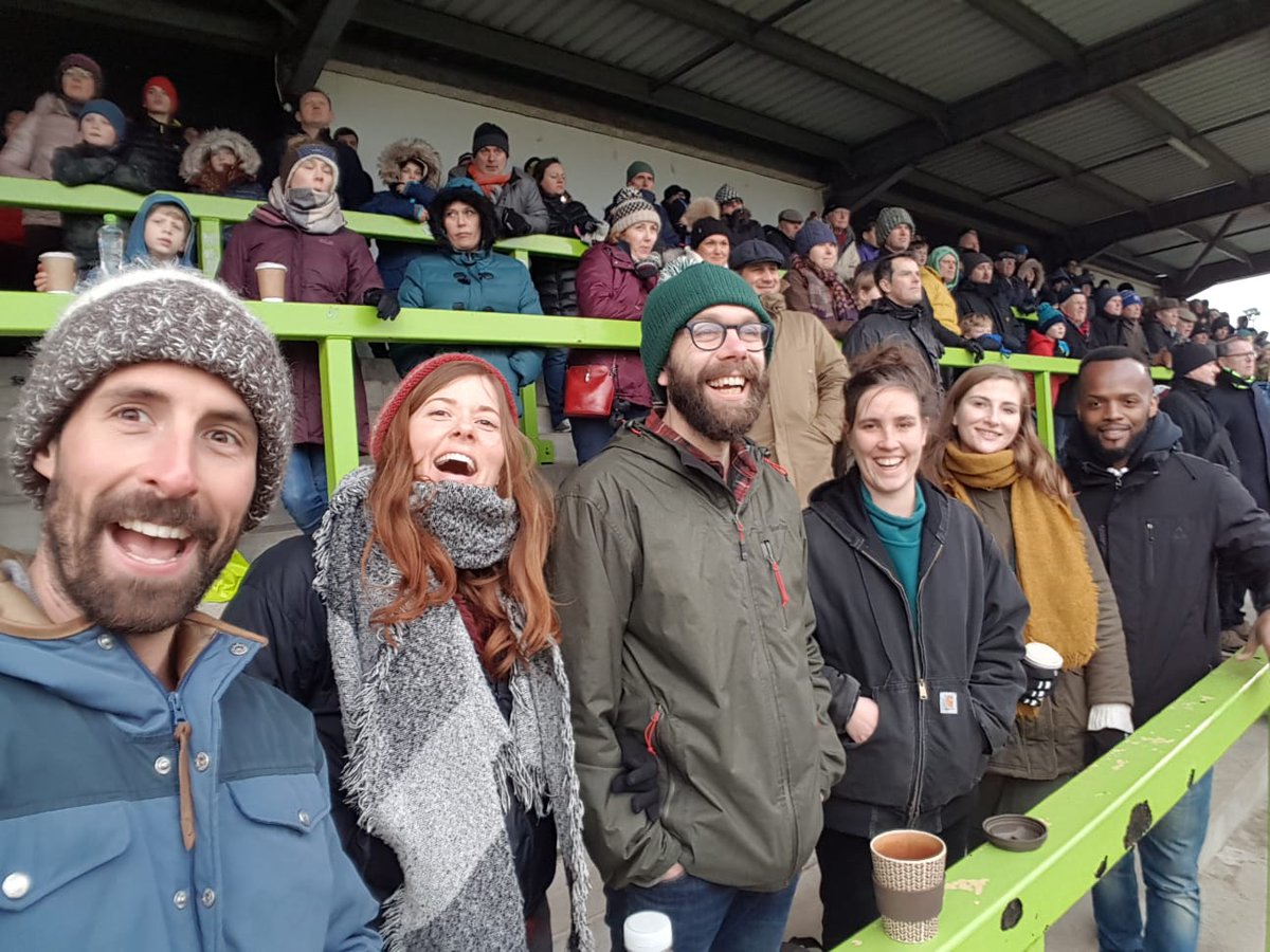 Legs4Africa's tweet photo. We had the best time eating #pies and shouting at the #ref last weekend ⚽️

Thank you to our friends at @FGRFC_Official - we had a blast, despite the result.

#football #matchday #vegan #greenarmy #sorryref #forestgreen #gravy https://t.co/Sn0TYer62V