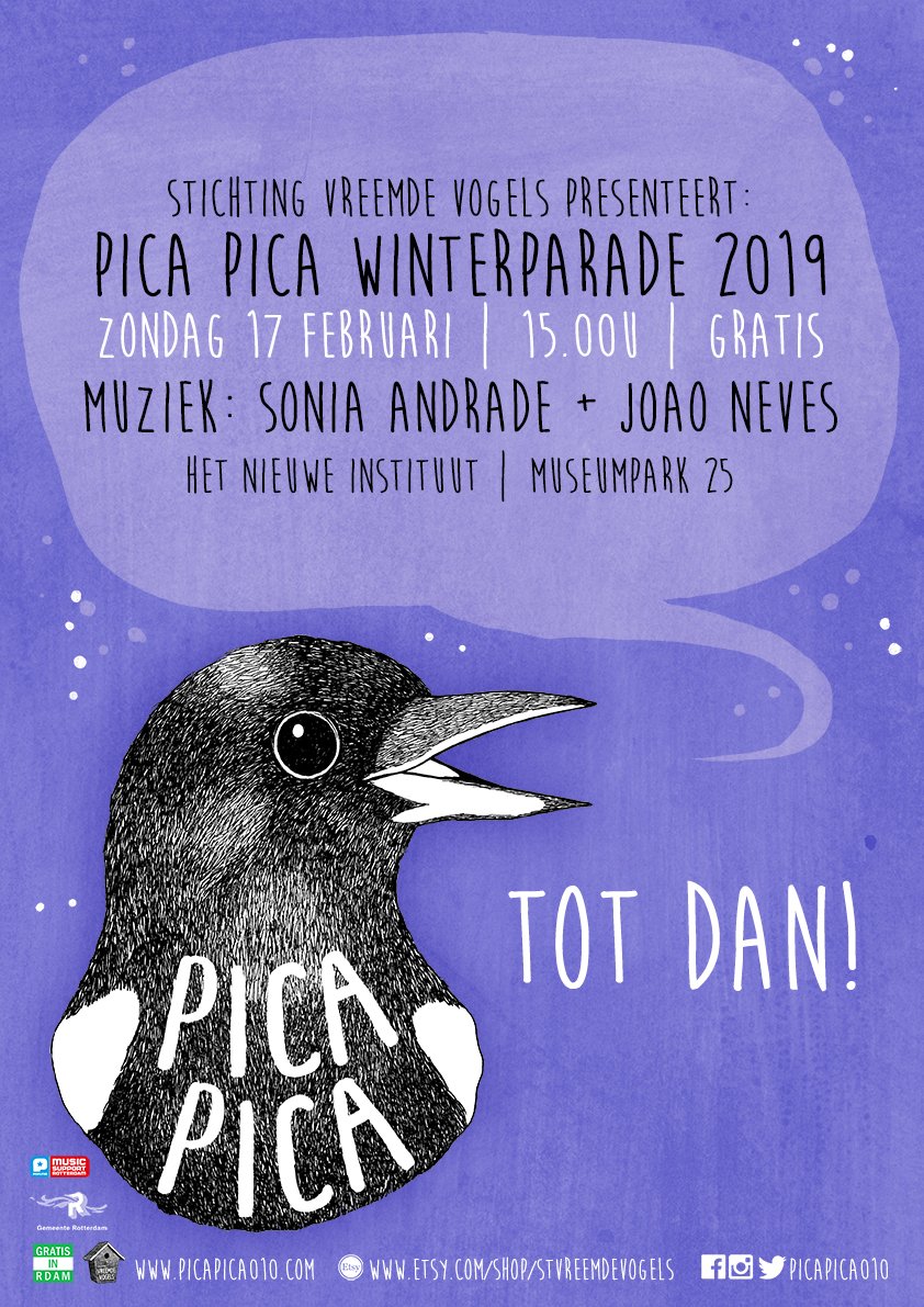 Er is vandaag live-muziek van @soniaandradeoff en #JoãoNeves + #SophiaNakou bij <a href="/NieuweInstituut/">Nieuwe Instituut</a>. Gratis toegang. Zien we je daar? #rotterdam #picapicawinterparade #festival #gratis #livemuziek #kunst #cultuur #netwerken #popunie #muziek #hotspot