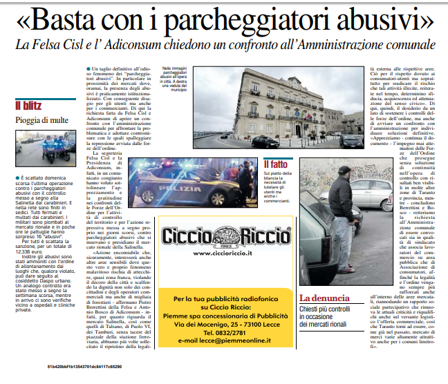 #Ust #legalità #Taranto @FelsaCisl @adiconsum @CislPuglia @FelsaPuglia @CastellucciAnto @FrulliM
