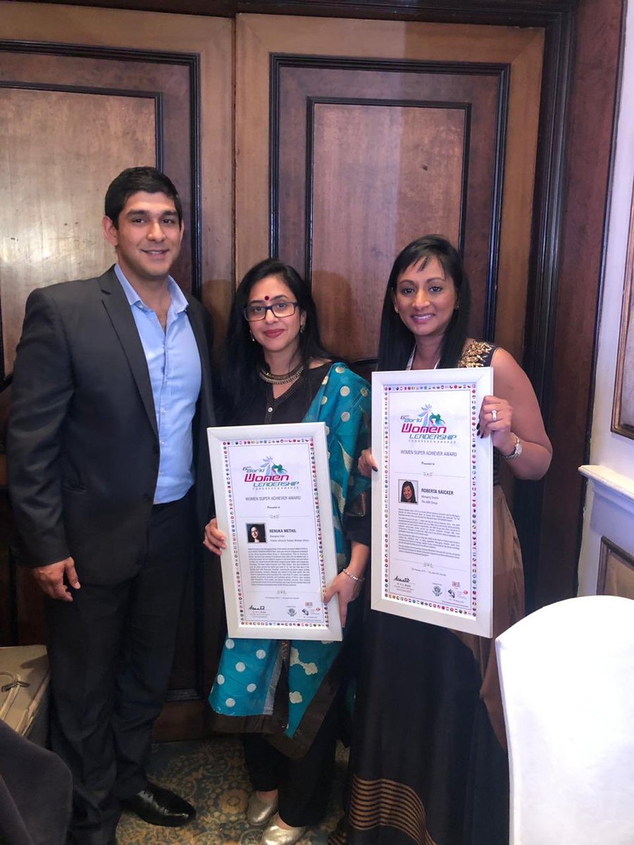 METHILRENUKA's tweet photo. Super proud to be spending this day with @roberta_naicker at the Taj Land’s End in Mumbai for the 6th World Women Leadership Congress and Awards 2019 @WHRDC25 where we received recognition as ‘Global Women Super Achievers’ @sid_wahi @forbesafrica @ForbesWomanAfri @cnbcafrica https://t.co/0u62OZTMpY