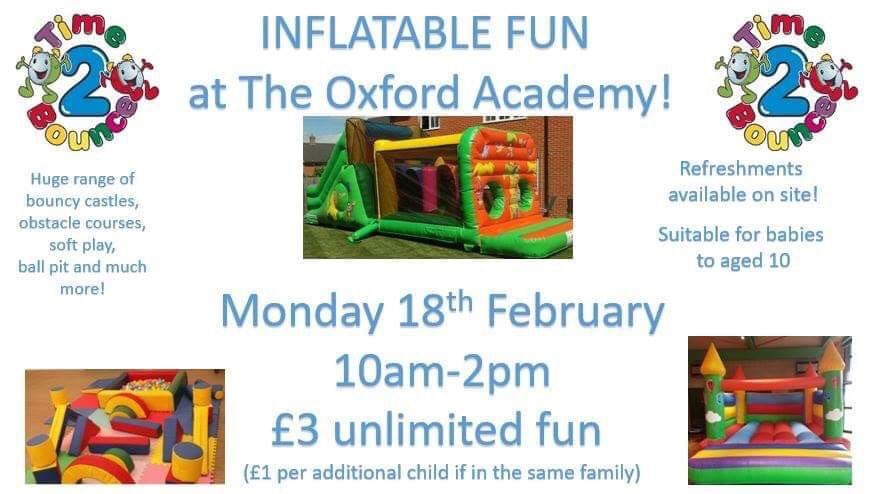 Inflatable Fun with Time2Bounce tomorrow! Spread the word!