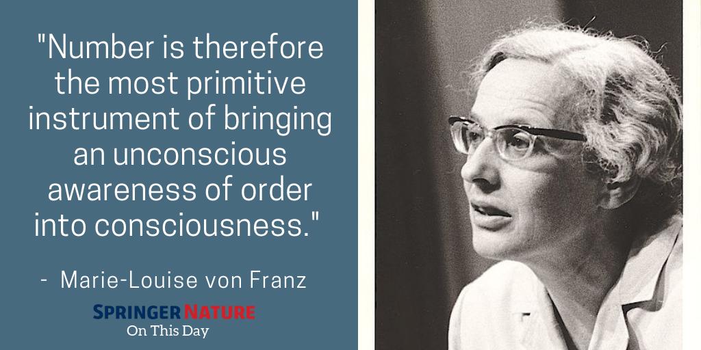 Springer Nature on Twitter: "Marie-Louise von Franz, Swiss psychologist and scholar, died #OnThisDay in 1998. For many years, she collaborated with Carl Jung. She is also renowned for her psychological interpretations of