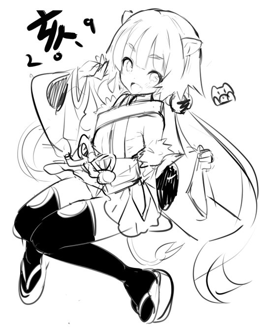 お正月の絵描こうと思って力尽きてたやつ? 