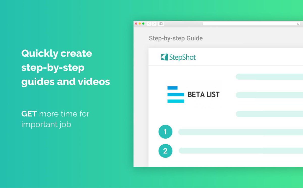 BetaList's tweet image. StepShot Guides PRO: Create guides and video tutorials with no hassle
betalist.com/startups/steps…