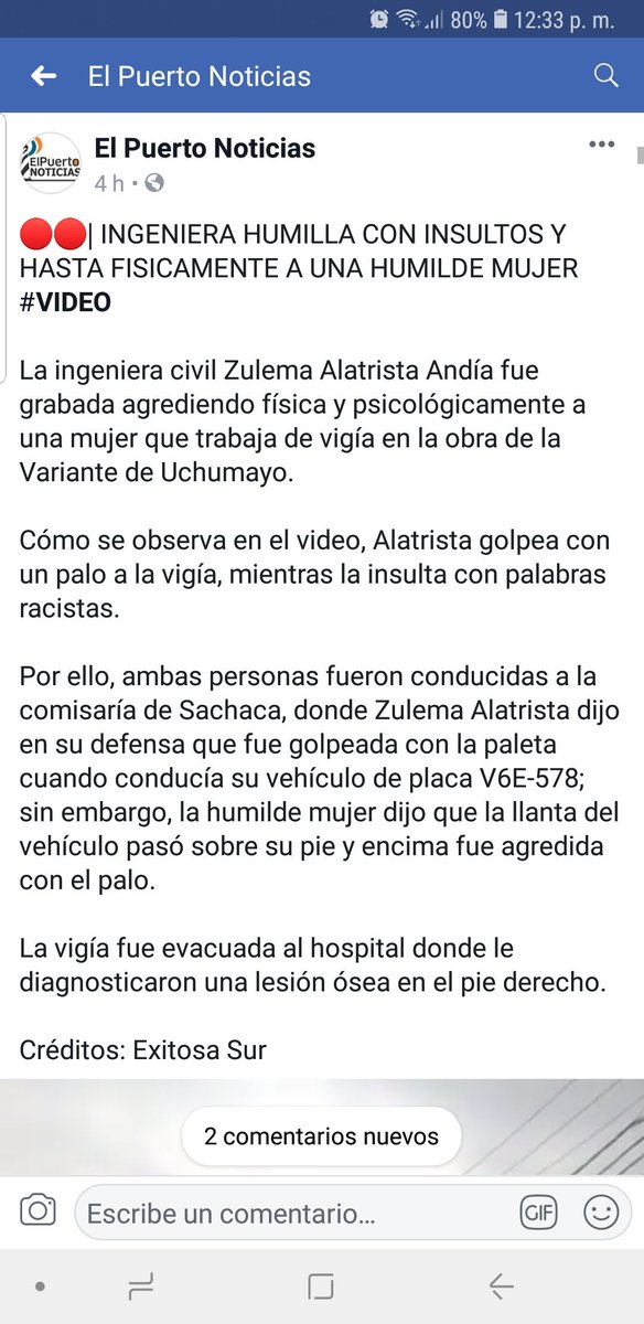 Esas son mis fuentes estimado, hay otras personas (en redes) que están brindando otro nombre, pero, aquí hay 2 medios de comunicación que lo único que yo hice fue reproducir. Creo que no deja nada a la duda. Pero vale y respeto su escepticismo.