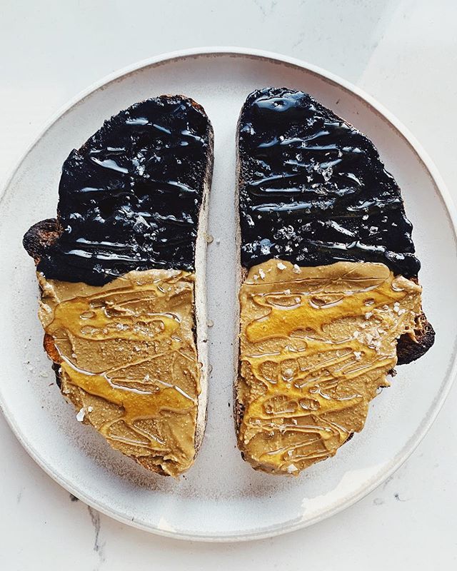 How about one more reason to incorporate black sesame paste into your breakfast repertoire ☝🏽 Thick slather of black sesame and sunflower seed paste on good bread with a generous amount of honey and flake sea salt. Inspired by @fionabakeryla toast 👌🏽 bit.ly/2SIVYQX