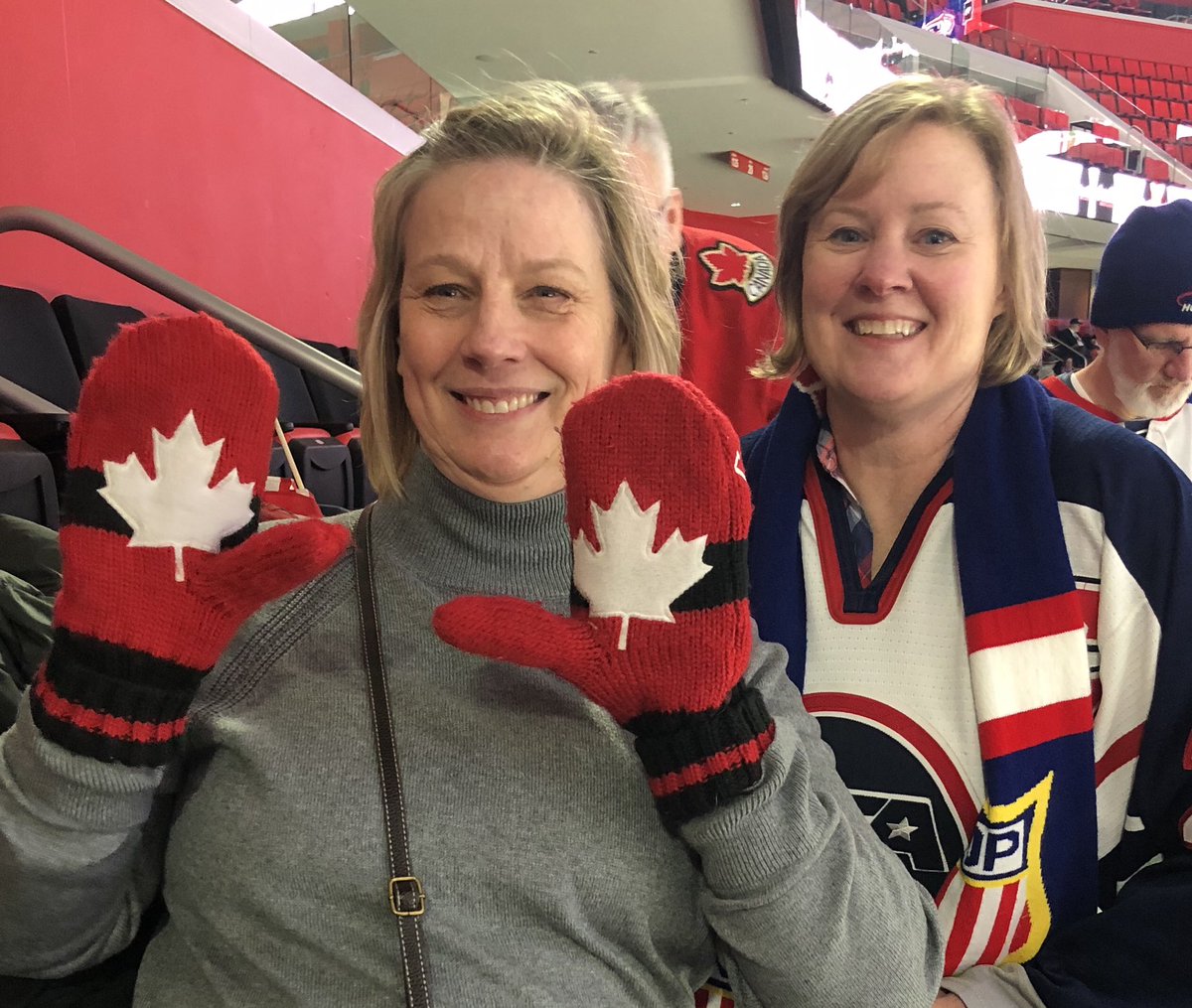 We are usually rooting for the same team but not today. #RivalrySeries #usahockey #hockeycanada #womenshockeyishockey