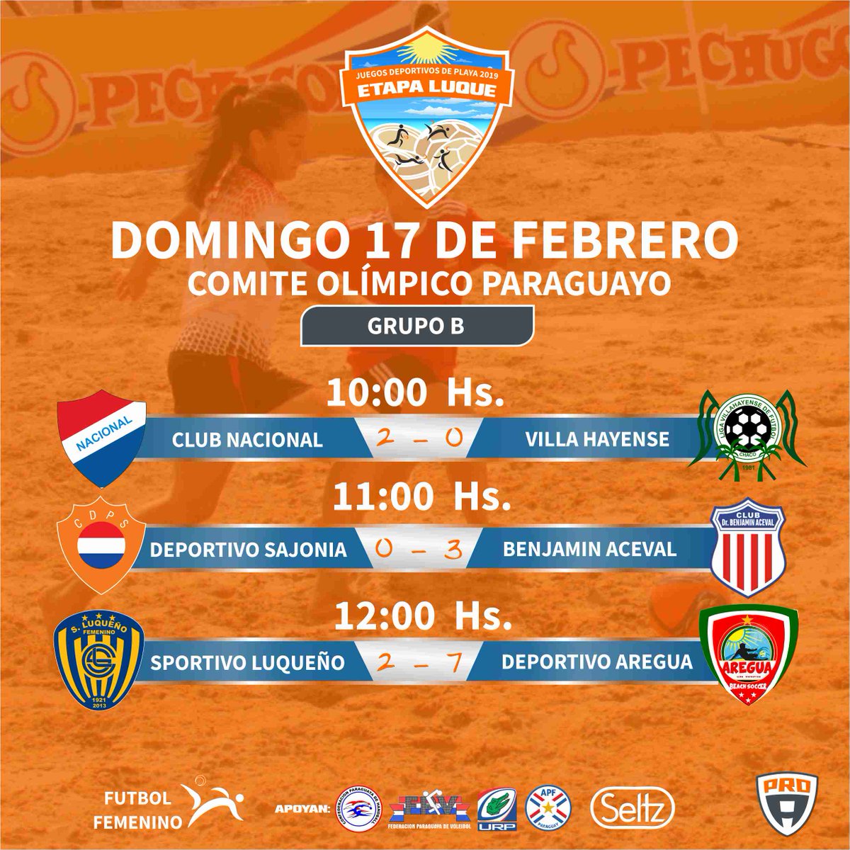 IEtapa's tweet photo. ((Futbol Femenino)) Resultados Grupo B 17/02/2019 https://t.co/PqjttjaFLT