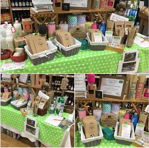 Revamped eco friendly selection....SESI bottles (full and then can be refilled), soaps, shampoo bars, wax papers, Chilly’s bottles and mugs, straws, etc etc....Save the planet, use less plastic. Also information on eco-bricking! It all happens at our shop!