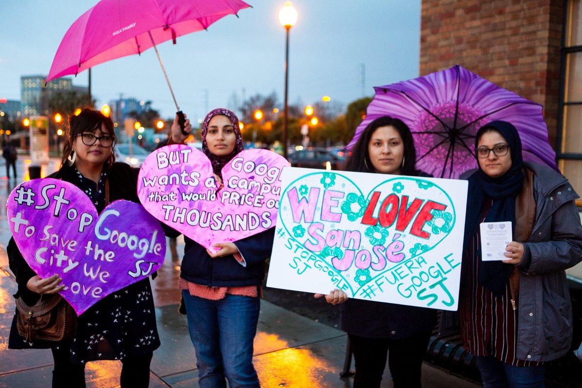 STP_SJ's tweet photo. On Wednesday, community members stood outside San José Diridon Station, the proposed site of the Google project, to show their love for SJ.
#SanJose #SanJoKultura #HereToStay #WeAreSanJose #RightToTheCity #FueraGoogle #Google #Google8 #HeyGoogle #Homes4All #HousingCrisis https://t.co/rzxd0E7vh3