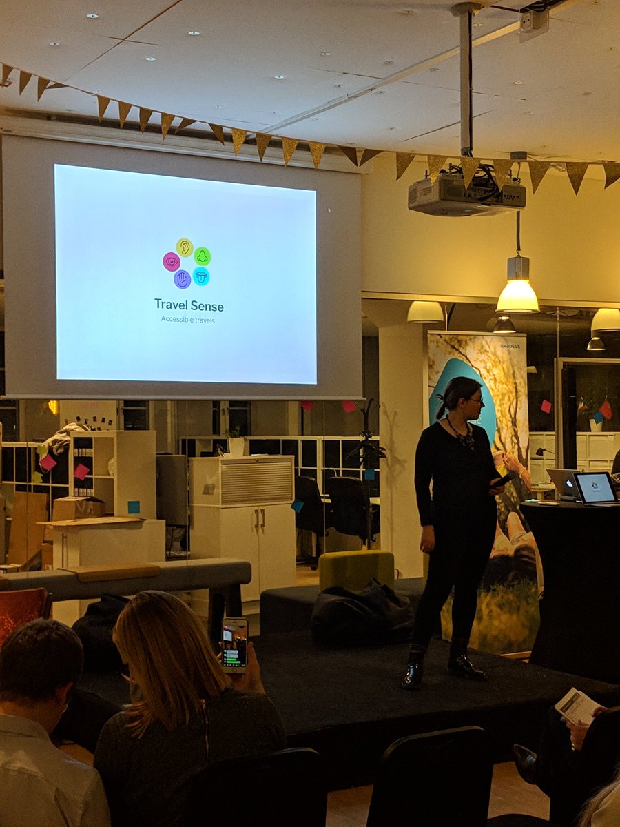 swstockholm's tweet photo. Team #7 Travel Sense - making travel accessible for visually impaired people.#swsto #startupweekend #swtravel #sthlmtech https://t.co/lxMcMVng8h