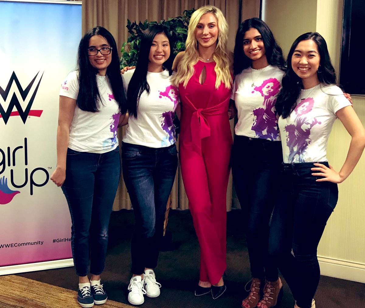 MsCharlotteWWE's tweet photo. “Nothing is impossible, the word itself says 'I'm possible'!” 
- Audrey Hepburn
Celebrating Women’s History Month with @GirlUp 💞 https://t.co/pj10au3ORy