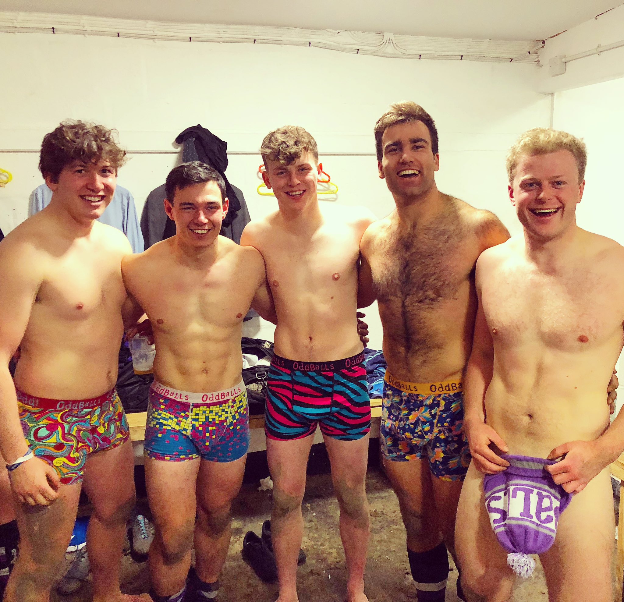 OddBalls on X: Guess who didn't get the memo about the post match underwear!  😂👌 However, that's one way to wear your Obble hat ✓   / X