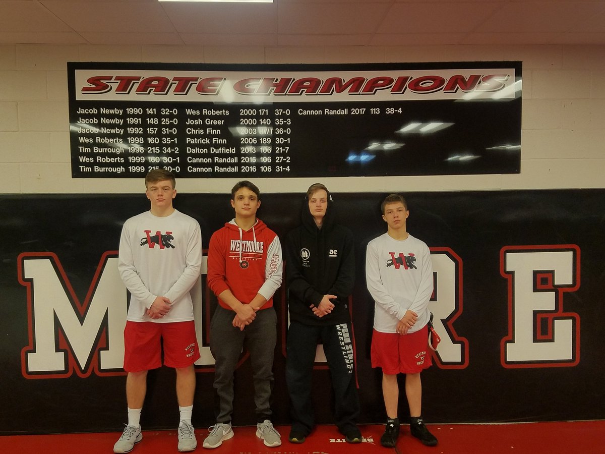 wrestlejags's tweet photo. Congrats to our @wrestlejags 2019 State Qualifiers @cooperevans106 @DominicDerr3 Bryce Corona and Decklin Nagel.  Great job! #Jaguarproud @WestmooreHS @whsjagathletics @MoorePublicSch @OWPHOTOG https://t.co/L5ANO5zxbo