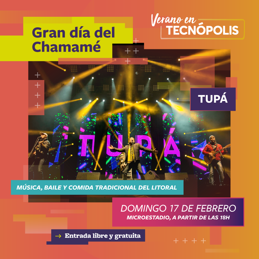 TecnopolisArg's tweet photo. 🎊 ¡Gran día del #CHAMAMÉ en el microestadio de #Tecnópolis! 🎶🎤
#HOY desde las 18h no te pierdas las presentaciones de:
👉 @grupotupa
👉 #TiloEscobar
👉 @MartinezRiera
👉 El gran cierre de @losalonsitos_
Vení a bailar y cantar al ritmo del folklore del litoral 😃
¡#GRATIS! 👏 https://t.co/OOktnsYA1o