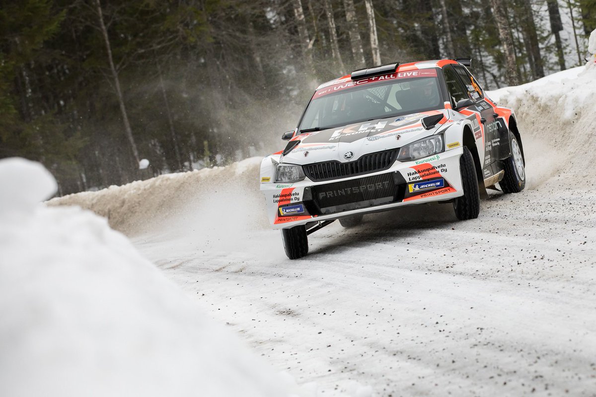 "The pace was very good during the weekend. Of course the mistake is annoying, but on the other hand, I would have been bit annoyed to get to the second highest podium also. I tried my everything to win." bit.ly/2SbiaOB #RallySweden #WRC2 Photo: Tapio Lehtonen/RALLIRINKI