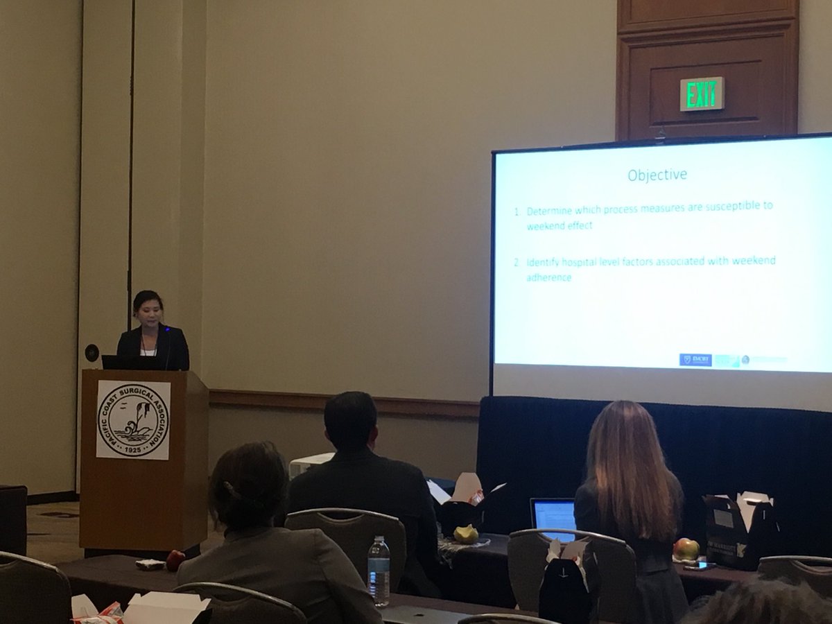 JsharmaSharma's tweet photo. Jessica Liu presents at PCSA on “weekend effect” upon adherence to ERAS process measures and nursing staffing models affect patient outcomes in colon surgery.  #PCSA2019 ⁦@EmorySurgery⁩  ⁦@GaSACS⁩ https://t.co/dZaDs3jLZm