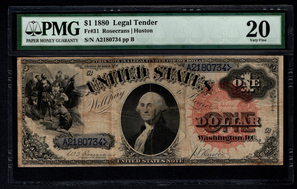 oldpapermoney's tweet image. NEW LISTING!  unitedstatespapermoney.com/products
1880 $1 Legal Tender Note
#pmgnotes #history #currency #banknotes #hobby #collecting
