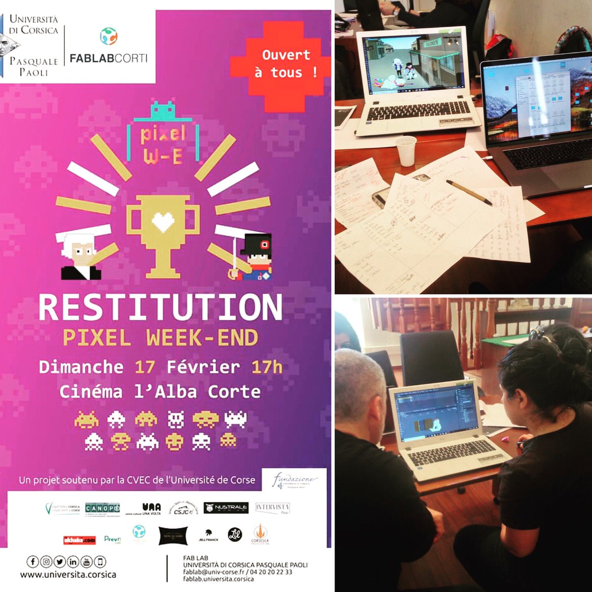 ChjarastellaG's tweet photo. Da quì à pocu...
#pixelweekend @fablab_corti
17:00 à l’Alba (sinema di Corti) https://t.co/9j3cdhIiWi