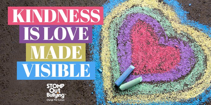 STOMPOutBullyng's tweet photo. It's National Random Acts of Kindness Day! How will you show kindness to your friends, family, a total stranger, or even to yourself? #RAKDay #KindnessStartsWithOne https://t.co/JReRt9f0XT