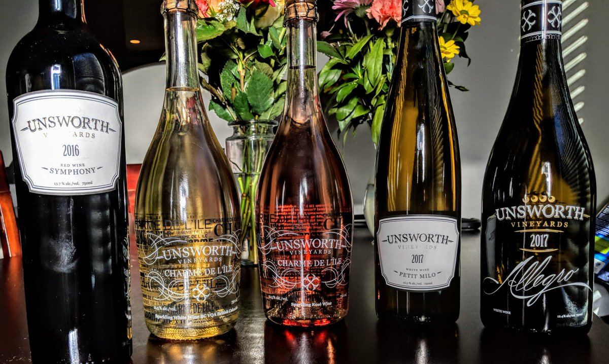 Sampling these fine Vancouver Island wines from <a href="/UnsworthV/">Unsworth Vineyards</a> at Mid Island Co-Op Liquor (1 year anniversary sale!!!) in Parksville from 1-4pm today.  Stop by and taste these fine offerings from our family to yours!! Happy Family day!😊 #VancouverIslandwines #bubbles #sparklingRose