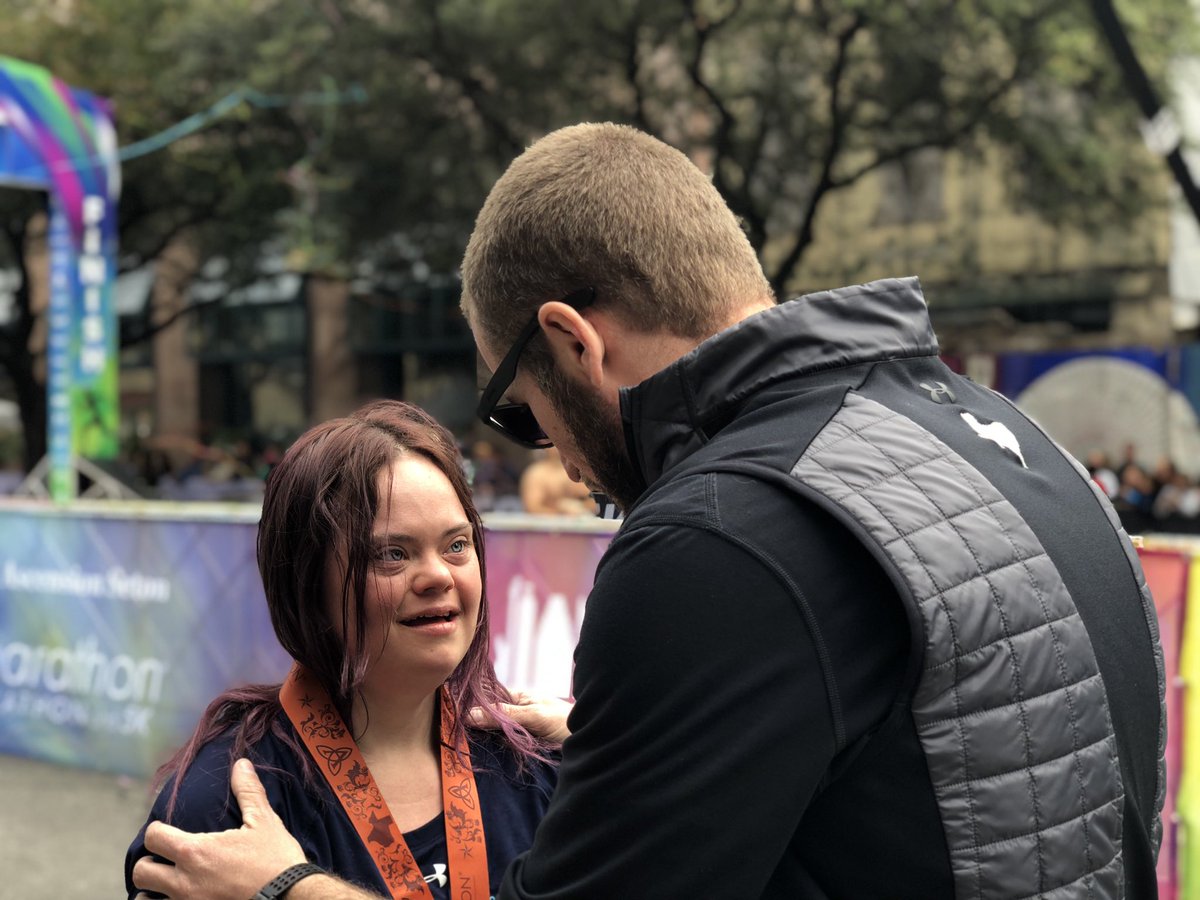 austinmarathon's tweet image. Three years ago Kayleigh Williamson made history as the first athlete with Down syndrome to finish the Austin Half Marathon. She just finished her third straight.
#RunAustin19 #inspiration #AustinHalfMarathon