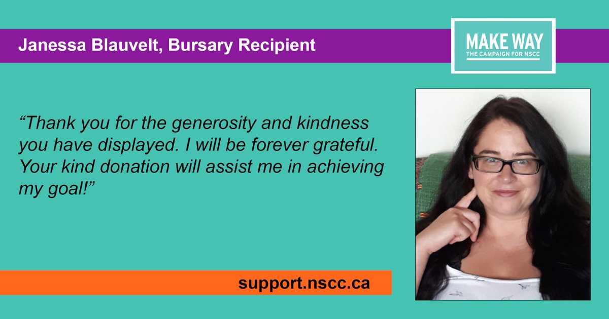 FoundationNSCC's tweet photo. A mother of three, Janessa Blauvelt is following in her own mother’s footsteps by pursuing Practical Nursing at @NSCCBurridge, with help from the Doug and Elaine Thistle Yarmouth Community Bursary. Our donors are helping students succeed, every day! @NSCCAwards #NSCCMakeWay https://t.co/E7CZbDvutW