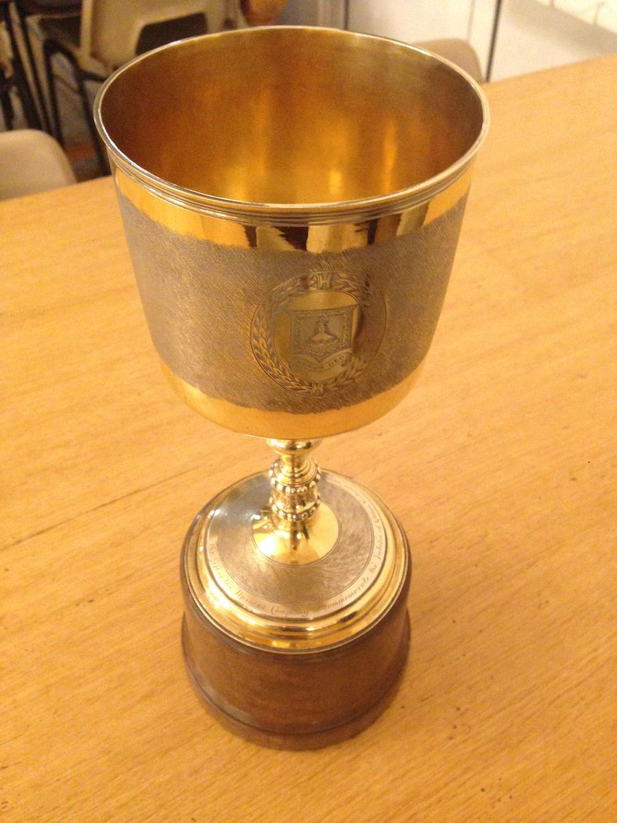 I discovered a little more about the history of the Mercers’ Cup. This is one of many that were presented to Freemen and Liverymen of the Company on the occasion of HM Queen Victoria’s Diamond Jubilee. It is based on a cup presented to the Company by the Bank of England in 1694.