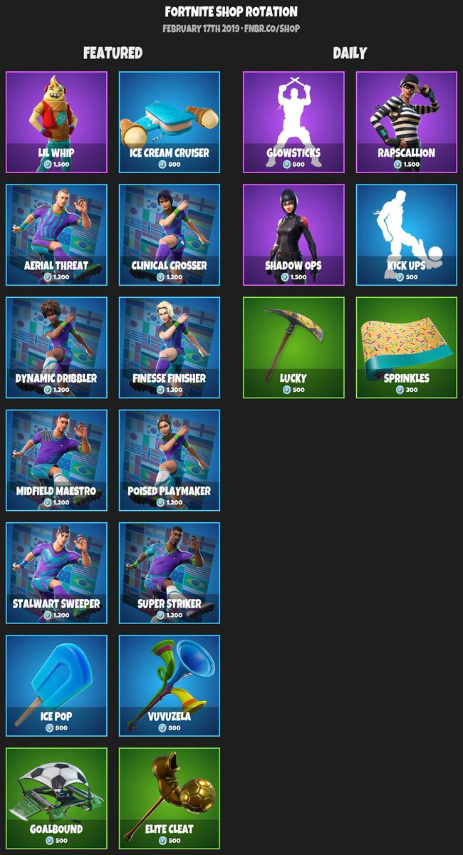 Kor Ansigt opad Håndfuld Janine - Twitch Emote Artist/ Com. Open on Twitter: "☆The daily ItemShop  with the new Lil Whip Outfit, Ice Pop Pickaxe, Ice Cream Cruiser Glider,  Sprinkles Wrap Soccer skins, elite cleat pickaxe