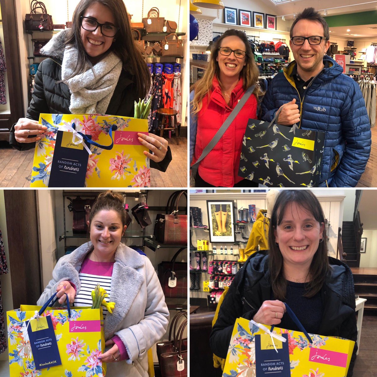 Just a few of the smiles we made today thanks to #RandomActsOfKindnessDay #JoulesRAOK #JoulesofBath