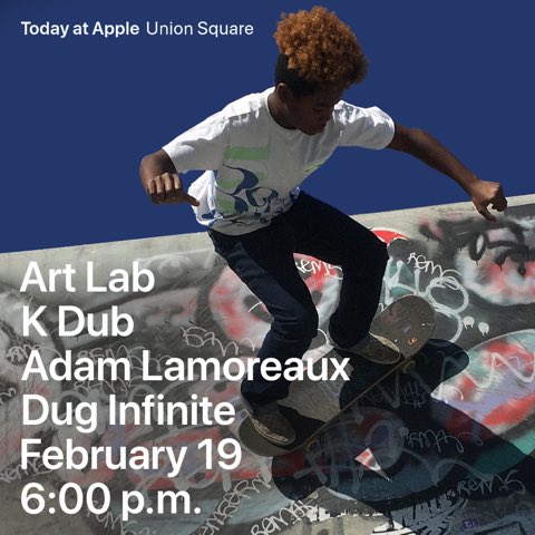 This Tues at Apple Store Union Square SF. 6-8pm