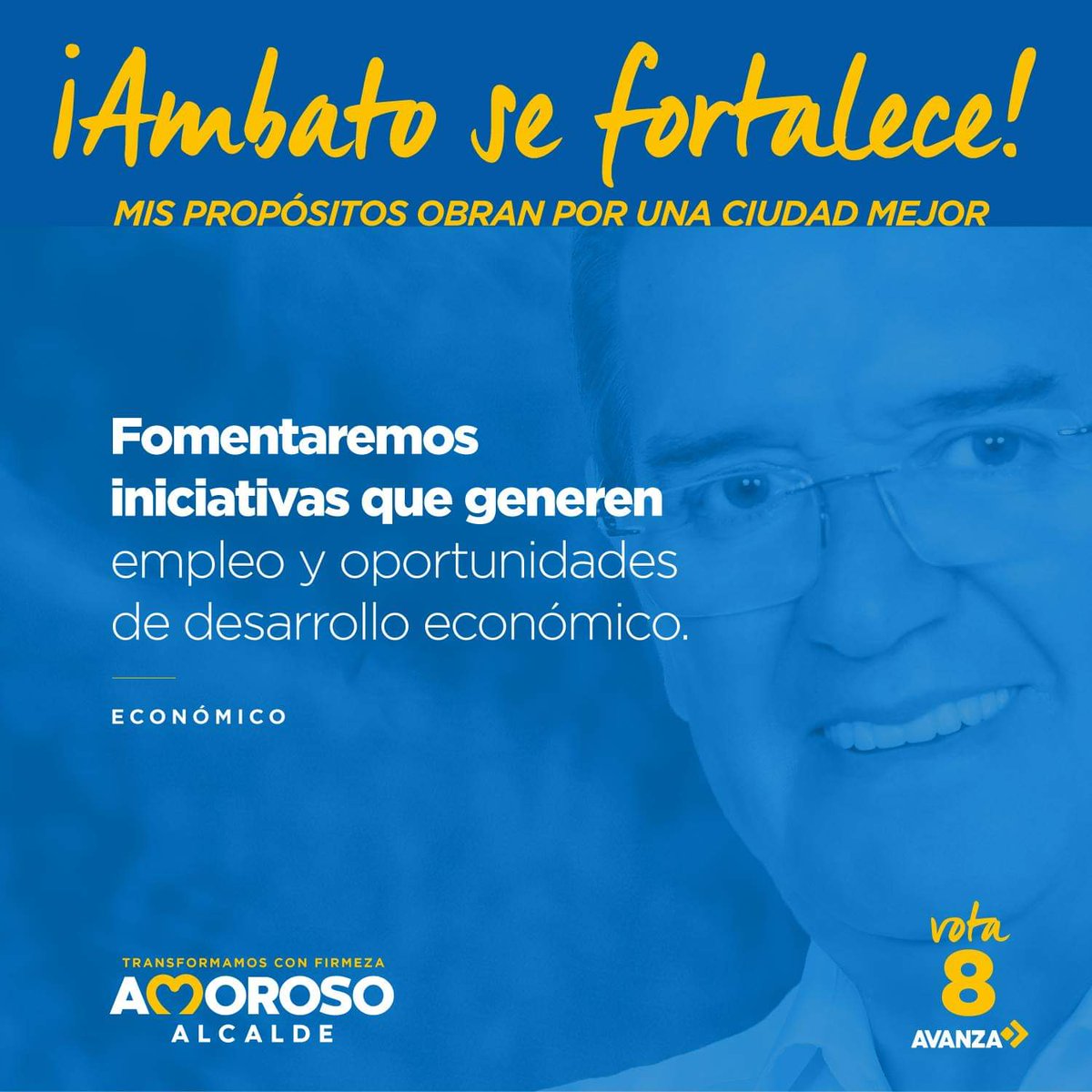 Reactivar la economía local, generar empleos, apoyar el emprendimiento e impulsar el progreso, a través de las obras municipales son mis objetivos cuando asuma la Alcaldía, con su voto y confianza seremos la mejor ciudad del país.
#AmbatoSeFortalece
#AlcaldeDelPueblo