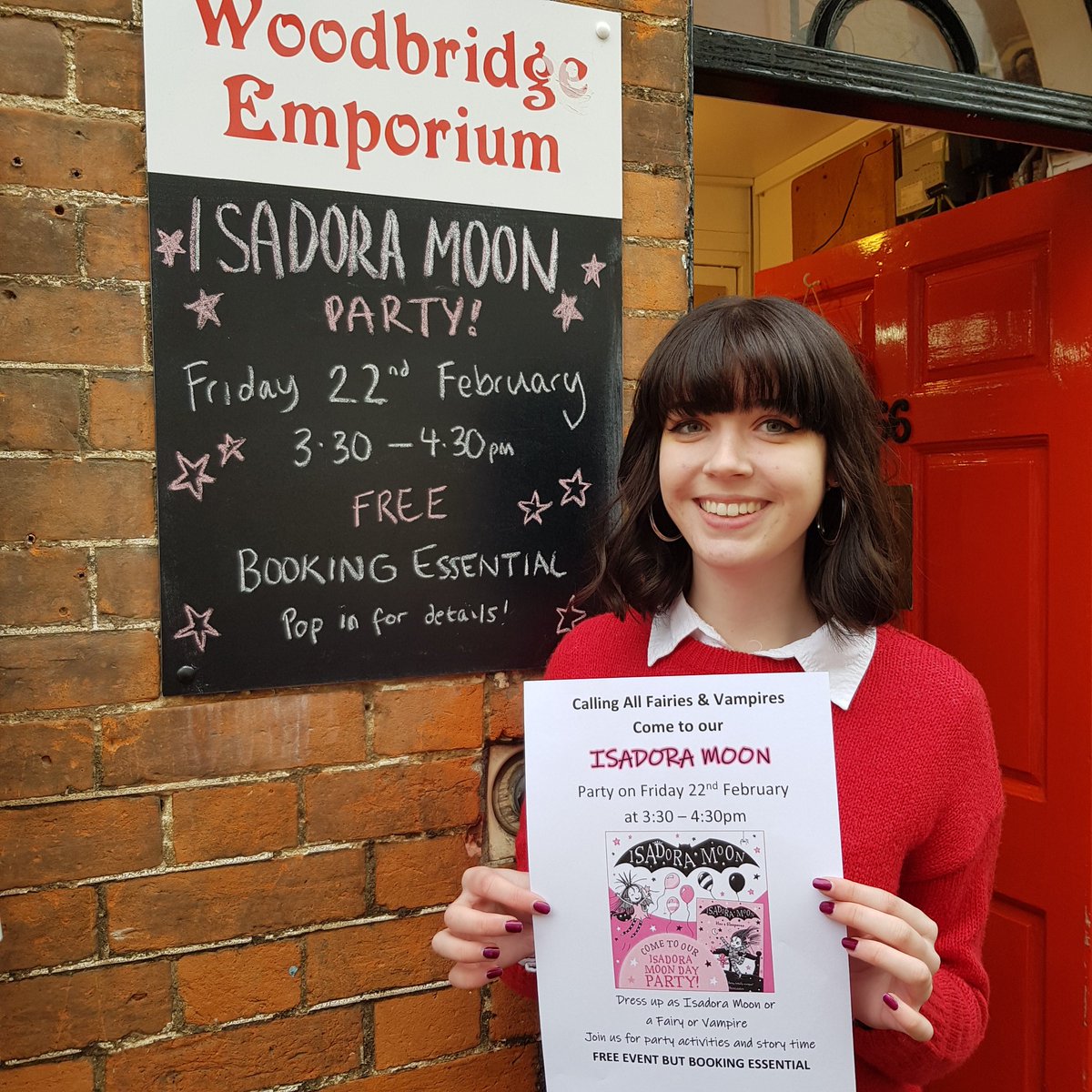 Calling all little Fairies and Vampires, Please come to our ISADORA MOON Party on Friday 22nd Feb at 3.30pm. Free event but Booking essential 
#ChildrensEvent #IsadoraMoon