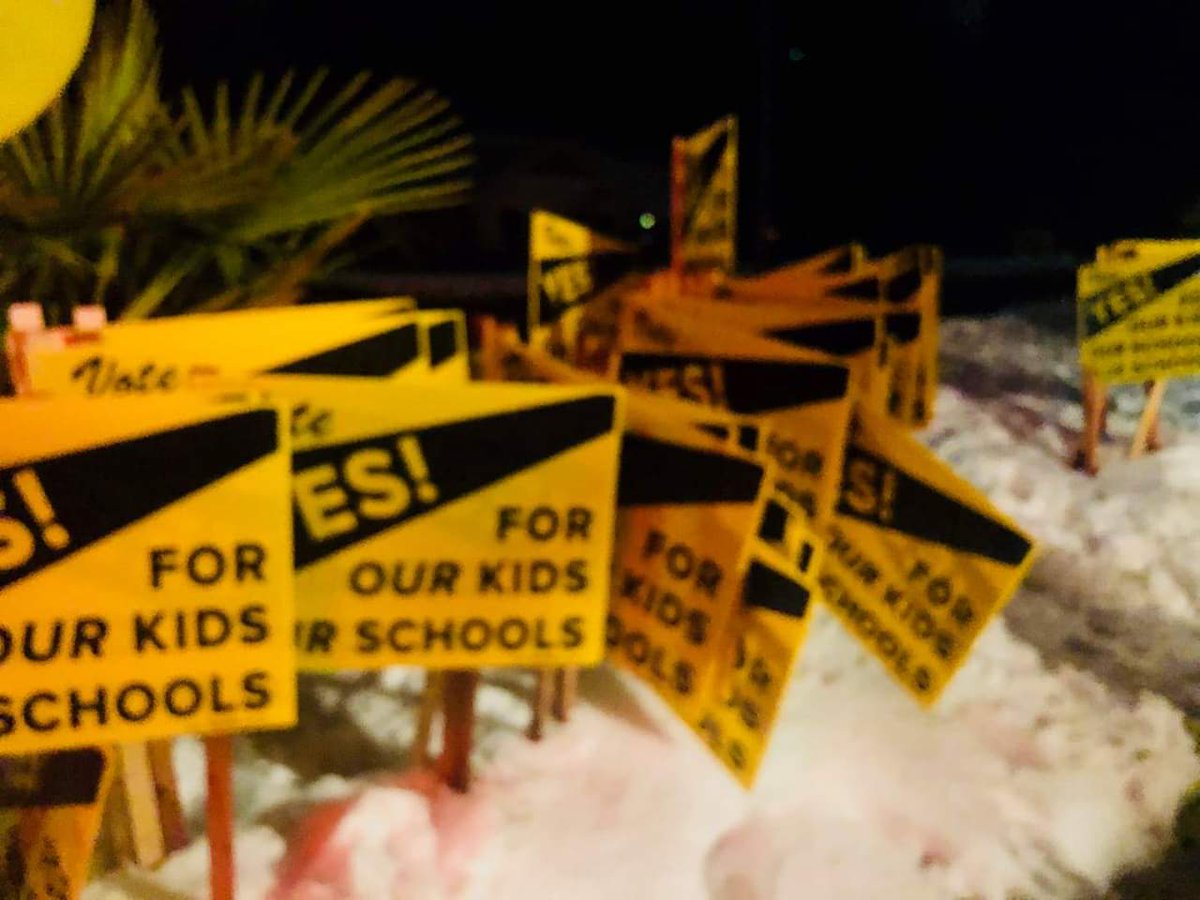 We did it, we passed the bond! Now it's time to clean up the 800+ signs all over town. Please pick up all you can and bring them to the back of the Target parking lot 10 - 11 am on Monday morning. Please be safe on snowbanks! 
facebook.com/events/3720192…