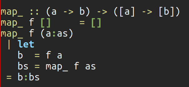 Iceland_jack's tweet photo. @emi1ypi @whyevernotso It's the #PatternGuards syntax

  foo a
    | a < 0
    = ..
    | otherwise
    = ..

which allows let bindings ('| let' is incidentally a drop in replacement for '| otherwise'), all of these let binding are accepts: https://t.co/LQLsGnpTXR