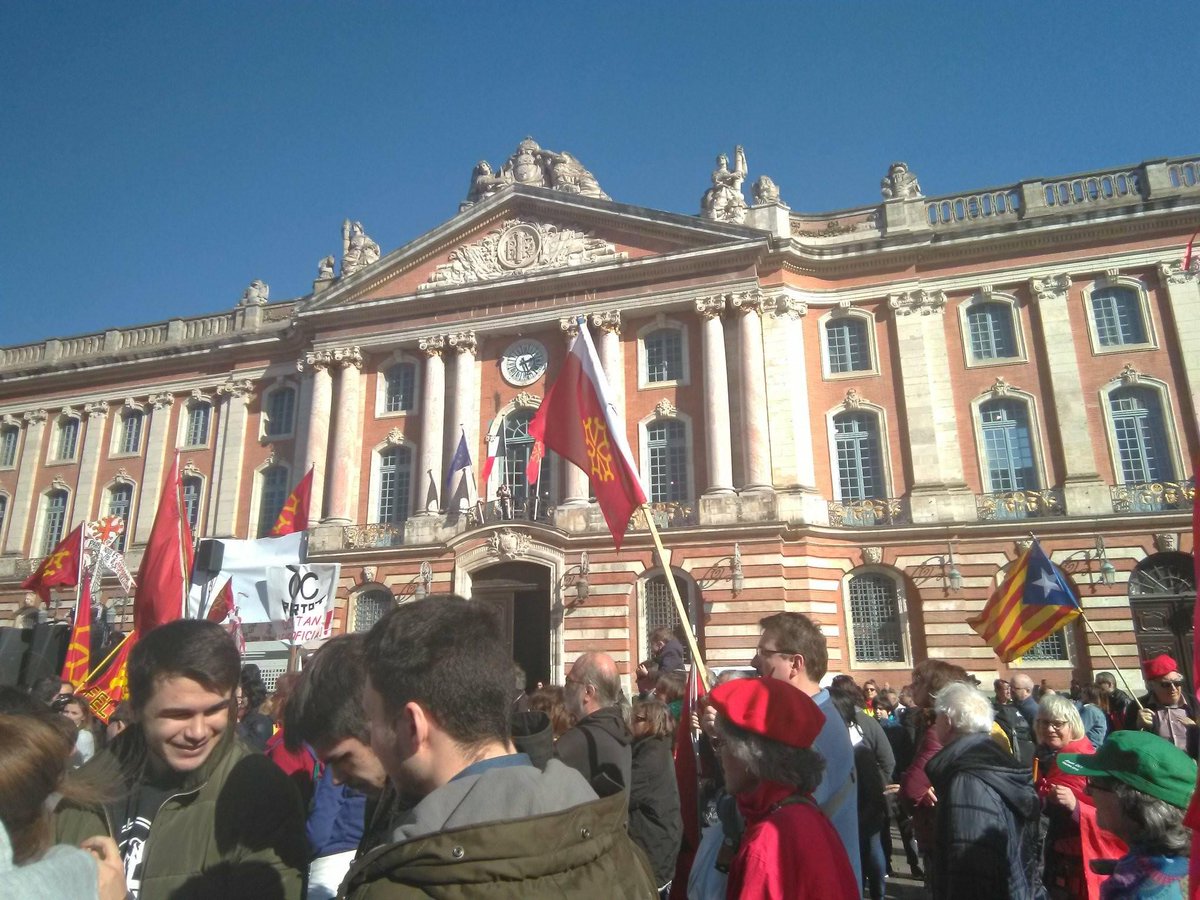 AF_Toulouse's tweet photo. 🔴⚜️ Cet après-midi, nos militants étaient présents pour protester contre la mise en danger de l'Occitan, amorcée et poursuivie par un régime centralisateur et jacobin niant les identités locales !

La republica vol abolir occitan, la aboliratz !
#Actionfrançaise #Toulouse https://t.co/EHcZPzvVPy