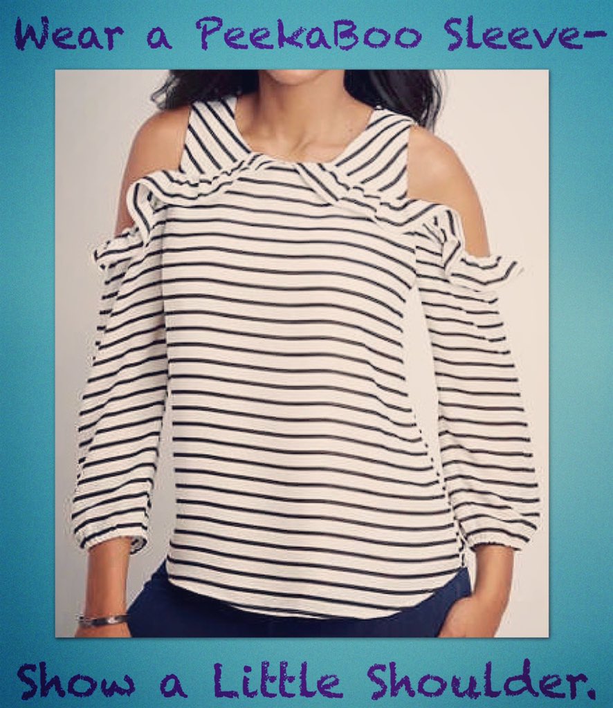 StyleWithAngie's tweet photo. 50 days of Style, Beauty and Health Tips
Tip# 6 Wear a PeekaBoo Sleeve- Show a Little Shoulder. 
This peekaboo shoulder is a big trend right now!

#StylewithAngie #style #beauty #health #fashion #jewelry  #50yearsyoung

https://t.co/rJbnTJO9cm https://t.co/I5pKZGSG8s