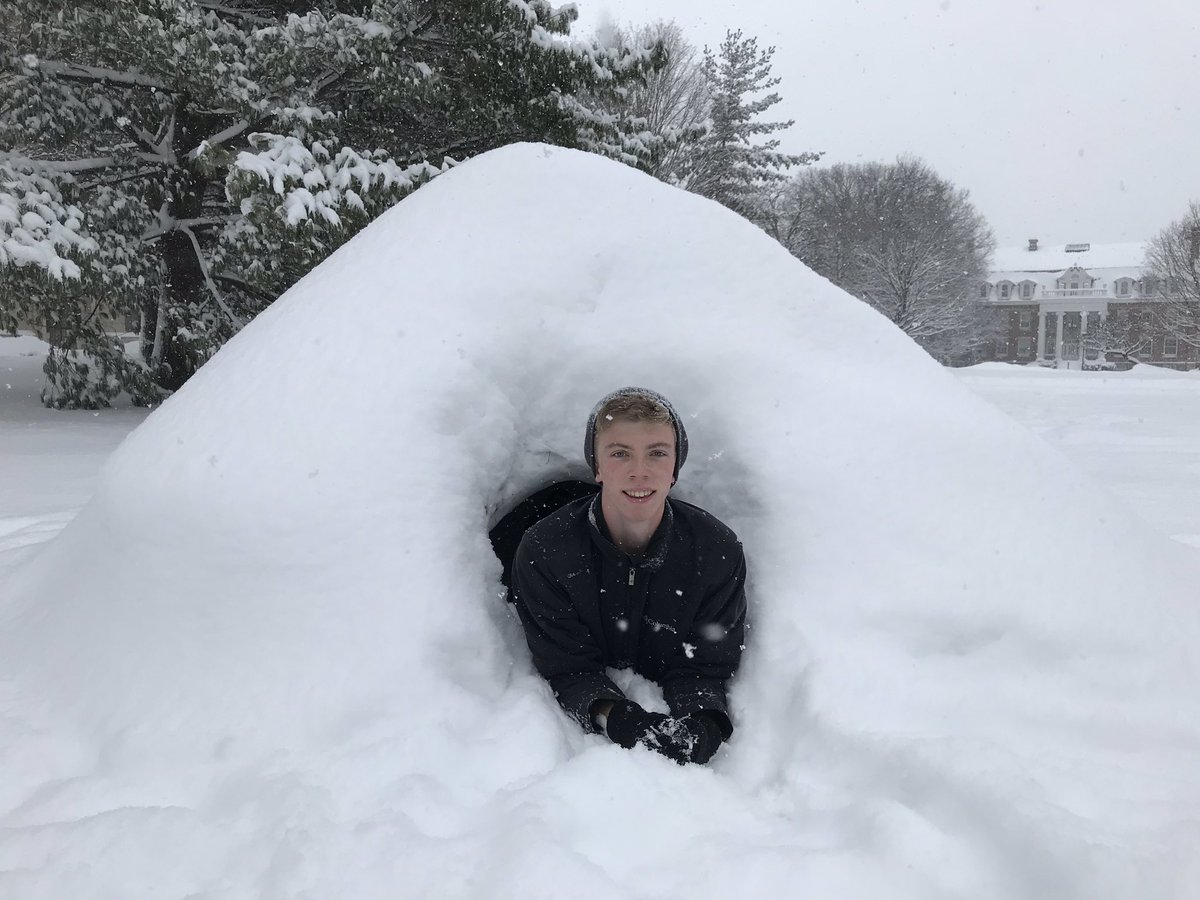 What better place to take a break from winter storm coverage than the campus igloo?