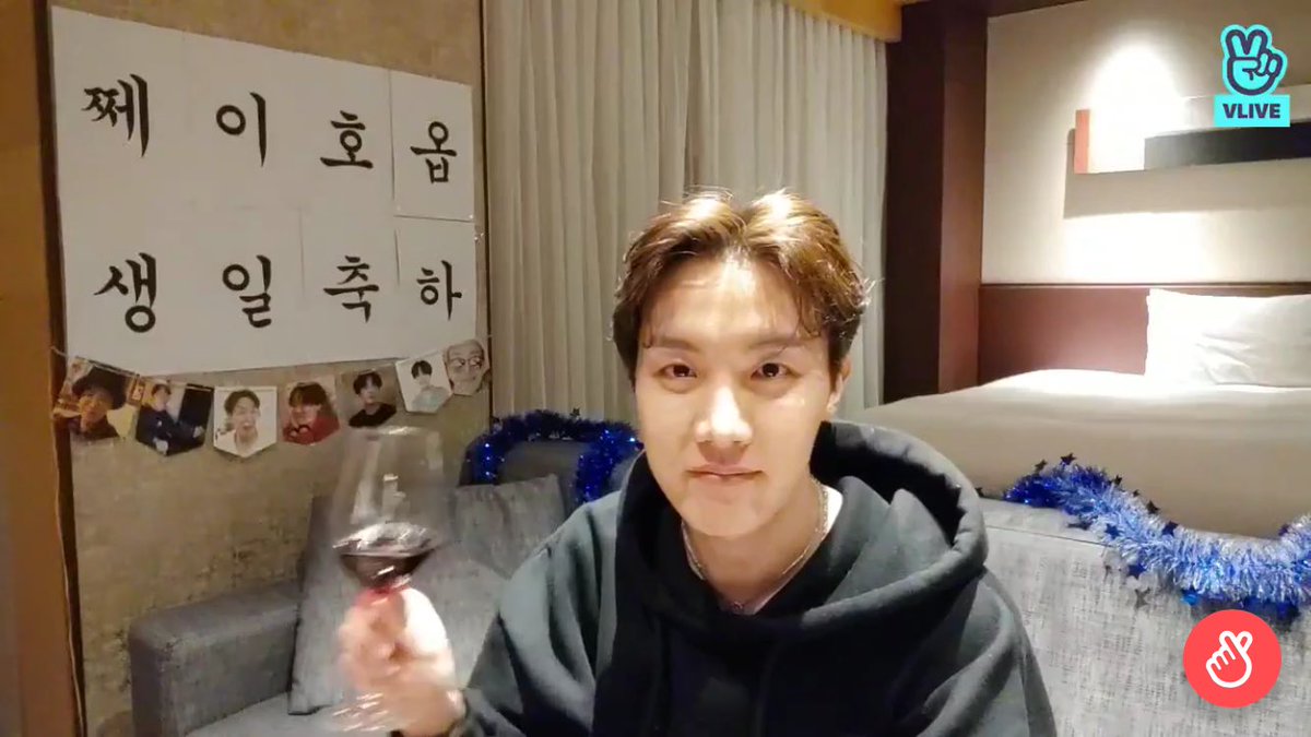DC_cellist's tweet photo. J-hope drinking wine alone in a hotel room on his birthday is such a mood. 🍷 #HAPPYJHOPEDAY #BTS #JhopeBirthday #JHOPE https://t.co/Tn5TLTiuuE